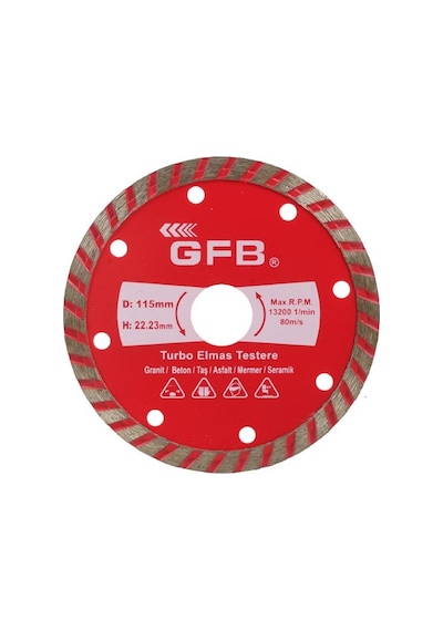 115 Mm Turbo Elmas Mermer Granit Kesme Diski