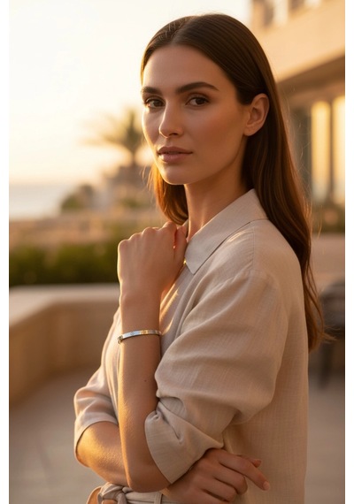 Beyaz Altın Çivili Model Kelepçe