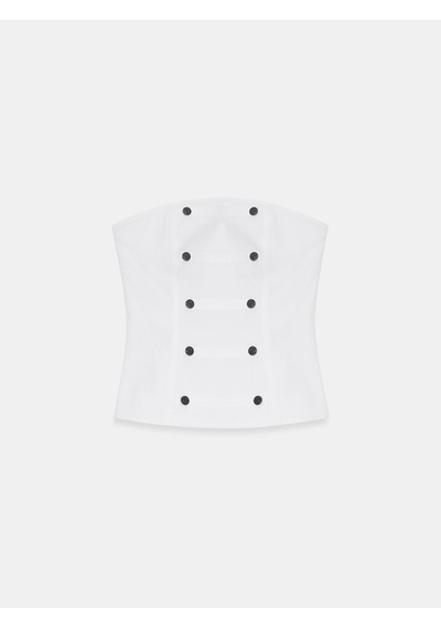 Dilvin 50760 Düğmeli Bandeau Büstiyer-beyaz