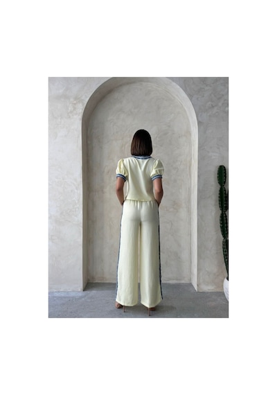 Verymoda Kot Şeritli Pantolon F1890 Sarı