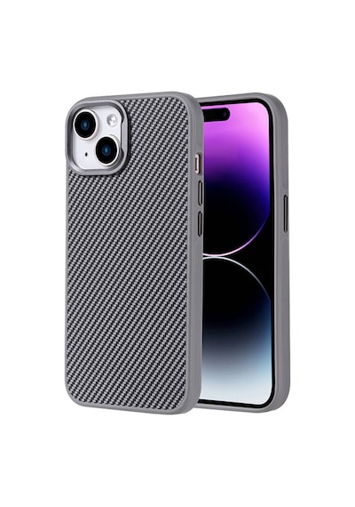 Teleplus Apple Uyumlu iPhone 14 Kılıf Troy Karbon Fiber Tasarım Kapak