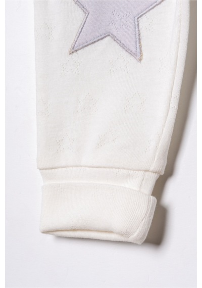 Babycosy Organic Wear %100 Organik Pamuk,2 Li Bebek Patikli Alt,pijama Seti Yıldız Detaylı,bebek Ve Yenidoğan Serisi Gri