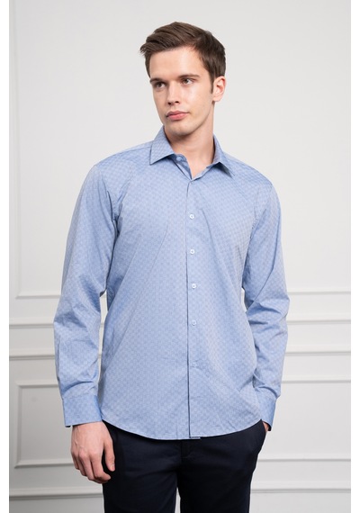 Morven Erkek Mavi Pamuk Trend Regular Fit Sert Yaka Gömlek 25mc004038300 Mavi Mavi