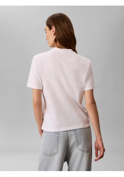 Calvin Klein Ss Classıc Left Ches, Yaf Beyaz Kadın T-shirt