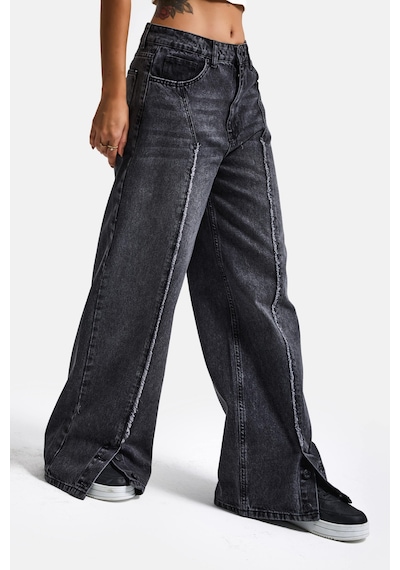 Itsbasic Kadın Füme Renk 4s6-14 Süper Baggy Paça Detaylı Tasarım Denim Jean Itsbasic Kadın Füme Renk 4s6-14 Süper Baggy Paça Detaylı Tasarım Denim Jean