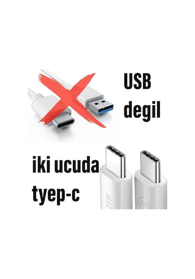 Diğer - Beyaz - Samsung Uyumlu A53 A54 A55 A56 A57 Hızlı Şarj Kablosu Type-c - Type-c Şarj Kablosu 60w