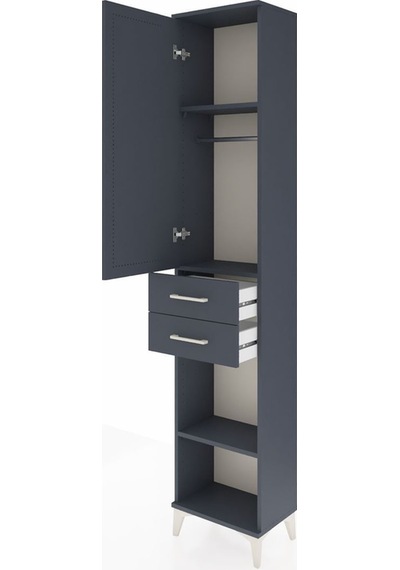 Arges Dolap 3 Raflı 2 Çekmeceli Tek Askılı 44x30x221 Antrasit-antrasit Antrasit Arges Dolap 3 Raflı 2 Çekmeceli Tek Askılı 44x30x221 Antrasit-antrasit Antrasit