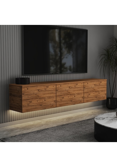 T0020 Alston Duvara Monte Tv Ünitesi Led Işıklı, Modern Tasarım, 160 Cm - Atlantik Çam Atlantik Çam T0020 Alston Duvara Monte Tv Ünitesi Led Işıklı, Modern Tasarım, 160 Cm - Atlantik Çam Atlantik Çam