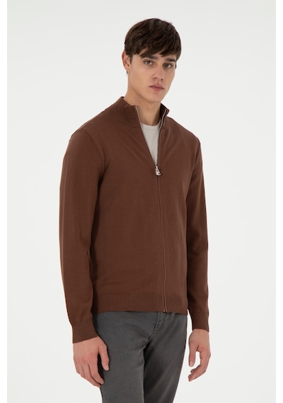 U.s. Polo Assn. Erkek Kahverengi Hırka Triko 50298268-vr029 Kahverengi