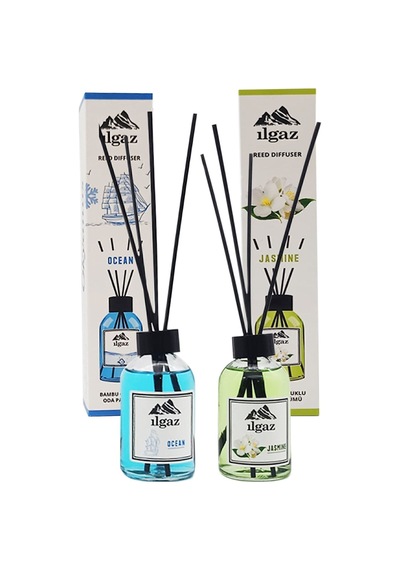 Ilgaz Jasmin Bambu Çubuklu Oda Kokusu 110 Ml & Okyanus Bambu Çubuklu Oda Kokusu 110 Ml 2'li Ortam Kokusu Seti Okyanus Esintisi