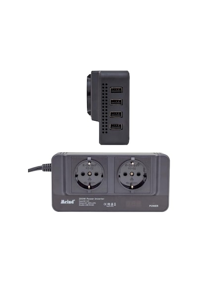 12 Volt 200 Watt, 4 Usb, 2 Priz, Dijital, Çakmaktan Power İnverter,