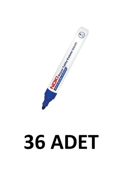36 Adet 1664m Yazı Tahtası Kalemi Yuvarlak Uç Mavi Mavi