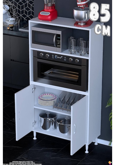 Duru 85 Cm Çift Kapaklı Mutfak Kiler Dolabı Raflı Mikrodalga Fırın Standı Banyo Dolabı 85x150x32 Cm Beyaz Duru 85 Cm Çift Kapaklı Mutfak Kiler Dolabı Raflı Mikrodalga Fırın Standı Banyo Dolabı 85x150x32 Cm Beyaz