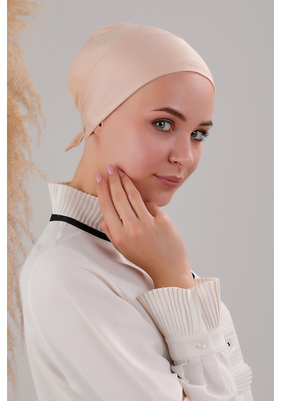 Melodi Scarf Tesettür Geçmeli Bağcıklı Viskon Likralı Dikişsiz Bone Krem Krem Melodi Scarf Tesettür Geçmeli Bağcıklı Viskon Likralı Dikişsiz Bone Krem Krem
