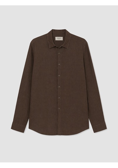 Lcw Vision Kahverengi Regular Fit %100 Keten Erkek Gömlek