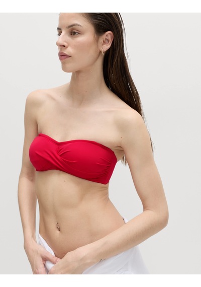 Marks & Spencer Dolgulu Detaylı Bandeau Bikini Üstü Kırmızı