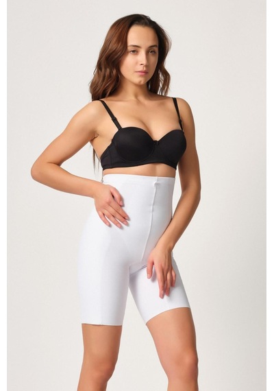 Beyaz Mı Emay 2814 Double Yüksek Bel Boxer Lazer Korse Beyaz