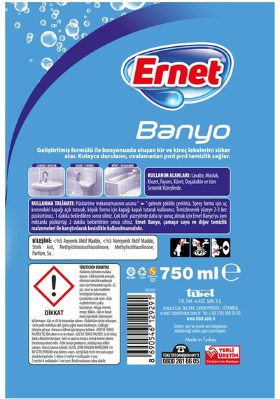 Ernet Süper Likit Promosyon Mutfak + Banyo Temizliği 1+1 750 Ml Sprey'li Diğer