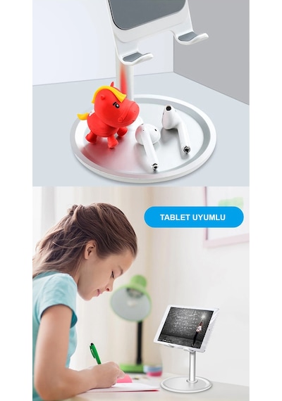Thentech Tepsili Sağlam Kaydırmaz Telefon Tablet Tutucu Kaliteli Stand