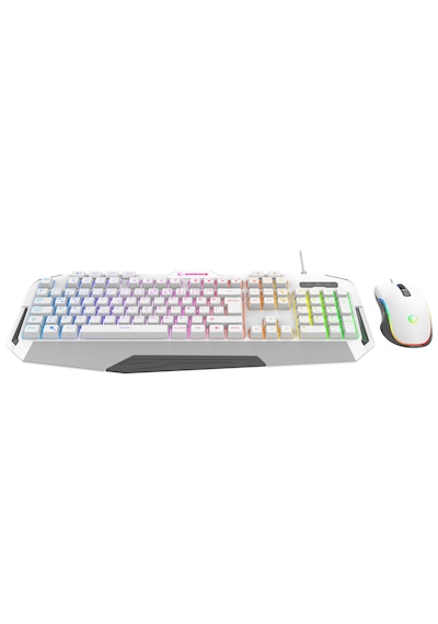 Rampage Km-34 Glare Beyaz Usb Rgb Aydınlatmalı Q 12800 Dpı Mouse Gaming Oyuncu Klavye Set