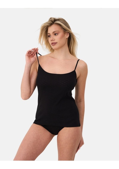Alya Underwear %100 Pamuk Kumaşlı İp Askılı Kadın Atlet Jakarlı Ribana Kalp İşlemeli 5'li Paket Beyaz Siyah