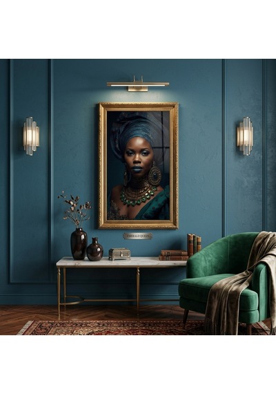 Afro Kraliçe Serisi 07 Majestic Gele & Afrofütürizm Portresi Canlı Renkler Ve Regal Duruş