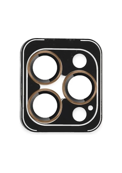 iPhone  Uyumlu  16 Pro Max Pvd Metal Kamera Lens - Gold