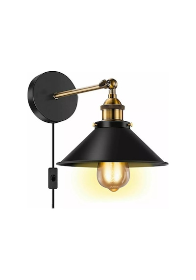 Mylights Retro Rustik Vintage Metal Mafsalı Aplik Duvar Lambası T Diğer