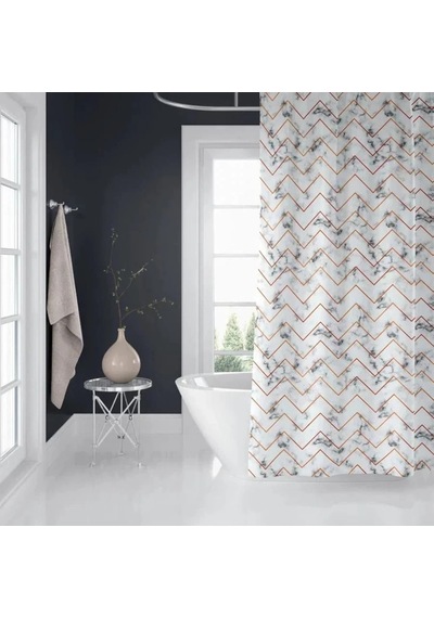 Banyo Perdesi 1x120x200 Tek Kanat Duş Perdesi Halka Hediyeli 5705 Beyaz