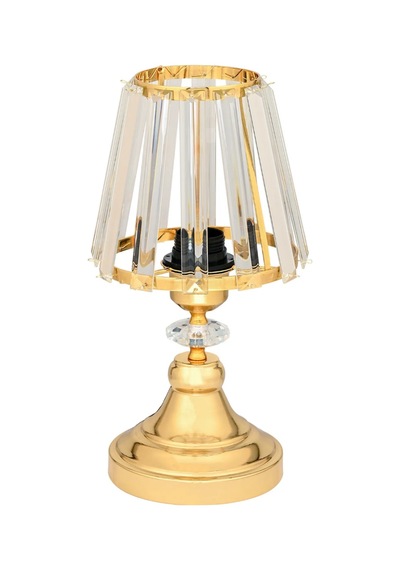 Gerçek Kristal Cam Başlık Gold Metal Gövdeli Yatak Odası Abajur Salon Lambası Altın