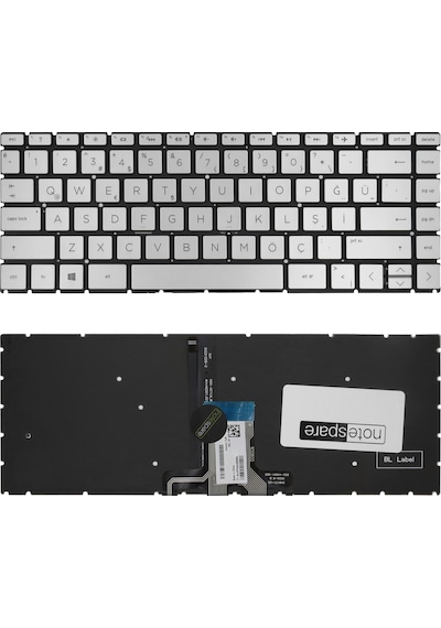 Hp Uyumlu 340s G7 9hr35es , 340s G7 9hr36es , 340s G7 9tx18ea Klavye Tr Işıklı Gümüş Gri