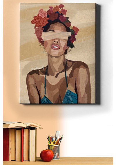 Webstyle Sayılarla Boyama Seti Çerçeveli Kasnaklı Pastel Renk Kadın 40 X 50 Cm