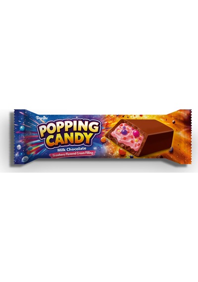 Beyoğlu Popping Candy Çikolata 35g X 10 Adet Patlayan Şekerli, Frambuaz Aromalı Draje