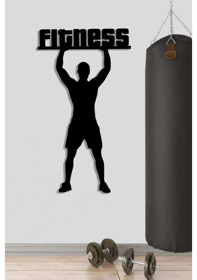 Fitness Gym Ahşap Duvar Dekoru-spor Salonu Dekoru 80x45 Büyük Boy