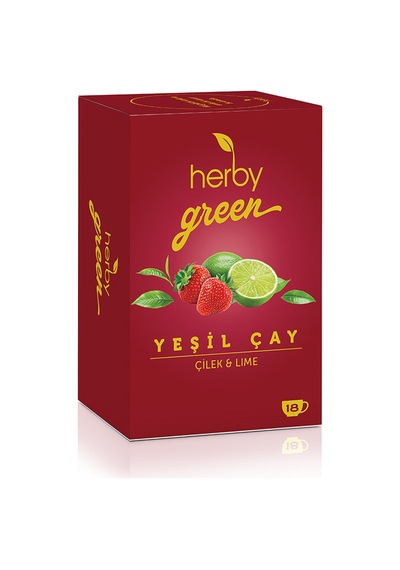 Herby Yeşil Çay Çilek & Lime 18'li 27 G - 7 Adet Tarı