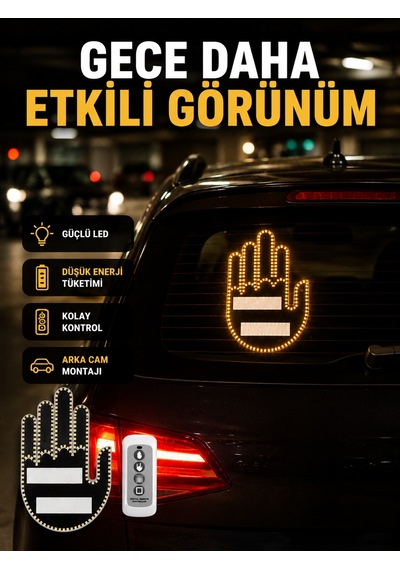 A Kalite Uzaktan Kumandalı Led Park Uyarı Işığı El Figürlü Model Çokrenkli