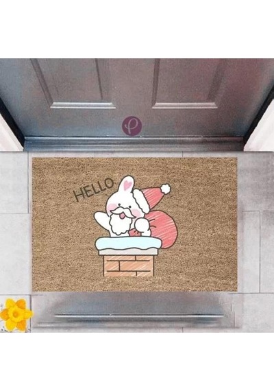 Kapı Önü Paspası Dekoratif Dijital Baskı Hello P-2370 Renkli