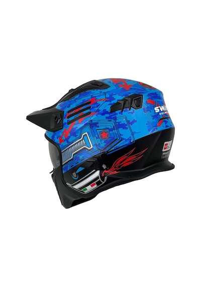 Sway X2 Tokyo Trooper Modüler Full Face Çene Sökülebilen Motosiklet Kaskı M Beden Mavi Kırmızı Siyah - Kırmızı Sway X2 Tokyo Trooper Modüler Full Face Çene Sökülebilen Motosiklet Kaskı M Beden Mavi Kırmızı Siyah - Kırmızı