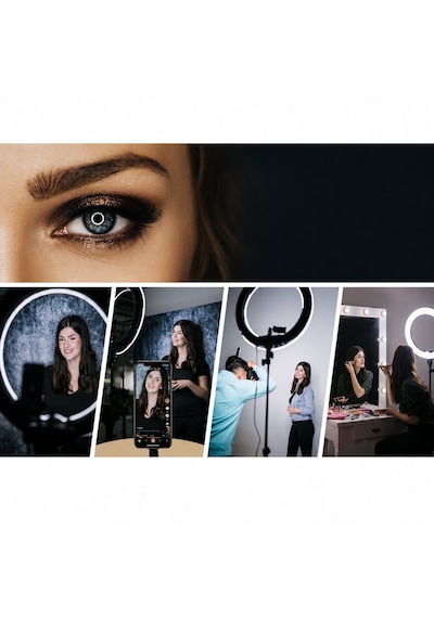 Döküm Ayaklı 22 Inç 600 Led Tripod Rıng Lıght Işık Influencer Youtuber Işığı Güzellik Makyaj Led Zb-f488
