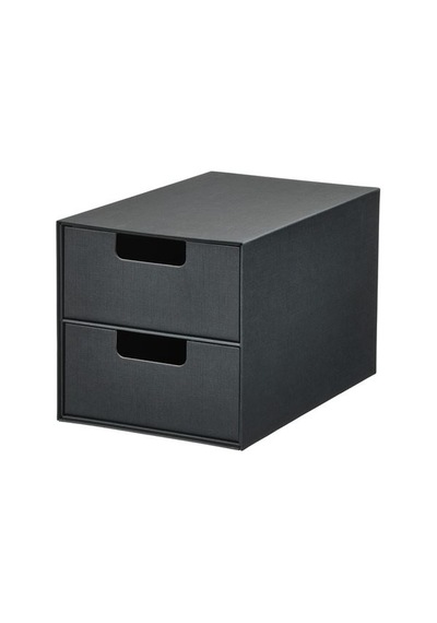 Ikea Fjäderharv Çekmeceli Kutu, Antrasit, 16x25 Cm, 2 Çekmeceli