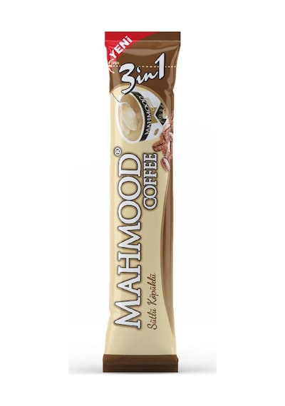 Mahmood Coffee 3'ü 1 Arada Sütlü Köpüklü Kahve Kavanozlu Bardak 36 x 18 G + Fincan