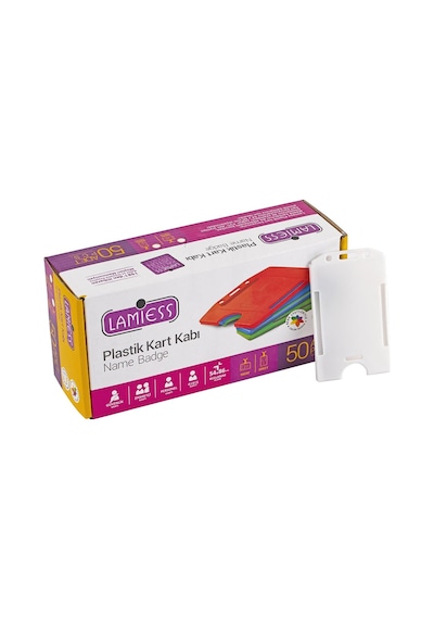 Lamiess Lms 217 Dikey Plastik Kart Kabı Beyaz 50'Li