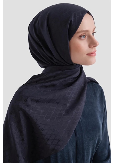 Armine Elegance Pamuk - İpek Şal Ap3001 Koyu Lacivert