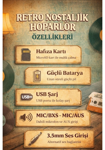 Jasper Jpr-4502 Klasik Retro Müzik Kutusu Usb-sd Kart- Aux - Bluetooth Destekli