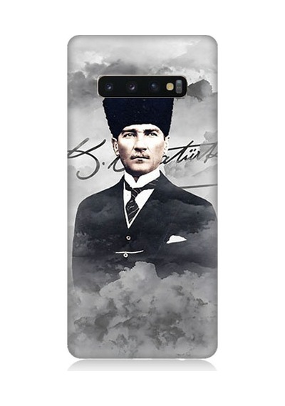 Samsung Galaxy S10 Uyumlu Atatürk Portresi Desenli Silikon Kılıf