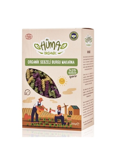 Hüma Organik Sebzeli Burgu Makarna 250 G - 7 Adet Tarı