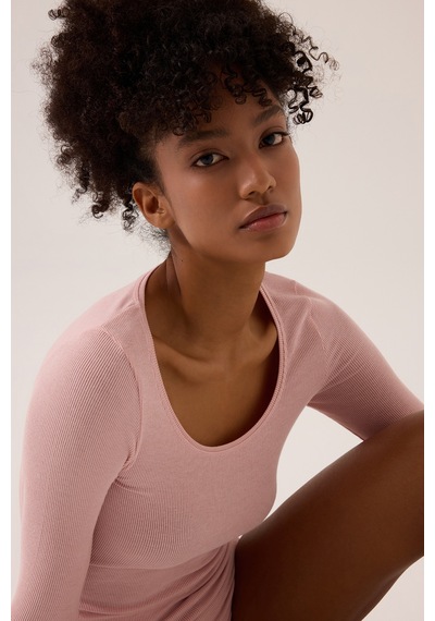 Los Ojos X Ece Pembe Modal Kumaşlı Uzun Kollu Şortlu Pijama Takımı Ribbed Pj Pembe Pembe