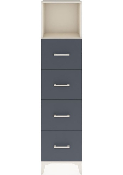 Arges Dolap Tek Raflı 4 Çekmeceli 44x30x182 Aytaşı-antrasit Aytaşı