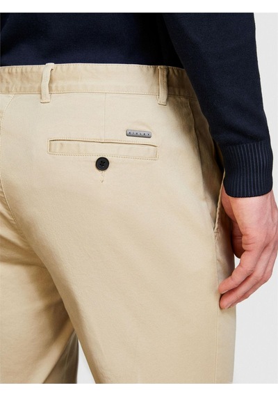 Sisley Streç Pamuklu Kemer Delikli Slim Fit Pantolon Erkek Bej Pantolon - 324p4aıhsf021
