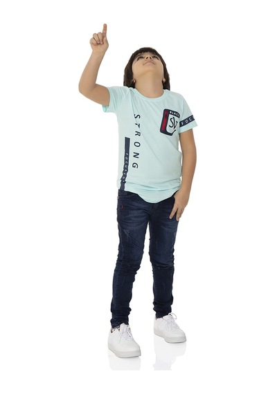 Toontoy Kids Toontoy Erkek Çocuk T-shirt Strong Baskılı Turkuaz Toontoy Kids Toontoy Erkek Çocuk T-shirt Strong Baskılı Turkuaz
